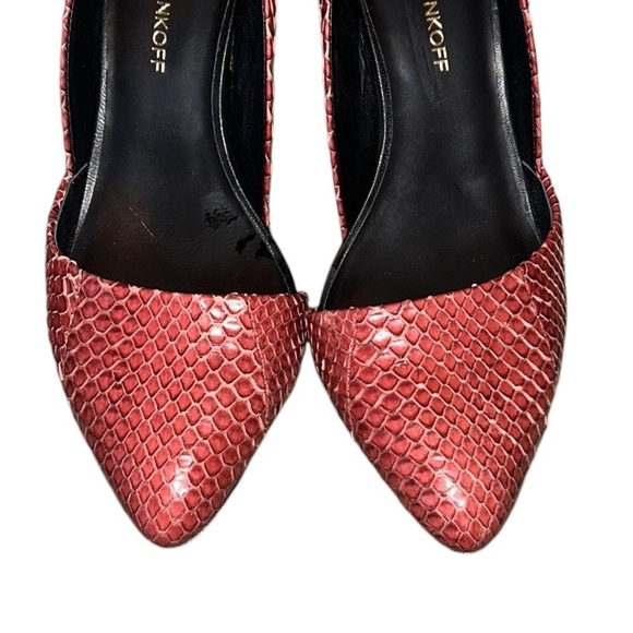 Rebecca Minkoff Paprika Python Leather Snakeskin Brie D’Orsay Heels - 7 - Picture 10 of 16